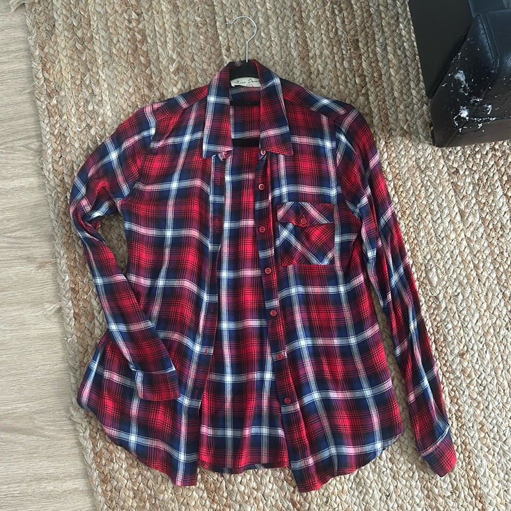 Lightweight Button Down Flannel, Fitted - image 1